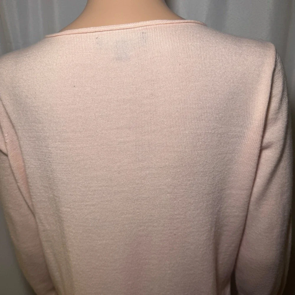 Ann Taylor Pink Merino Wool‎ Blend V-Neck Tunic Sweater Women's Medium